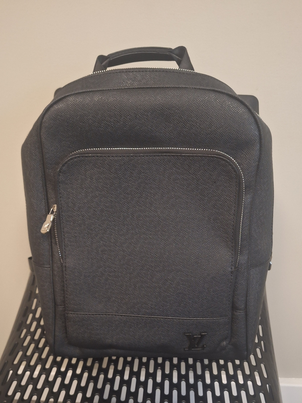 Louis Vuitton Black Textured Leather Men's Backpack